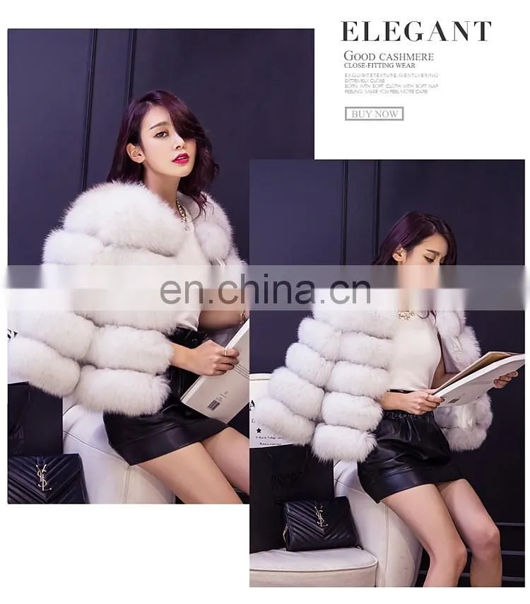 2016 Fashion Latest Coat Designs for Women / Natural Fox Fur Women Coat