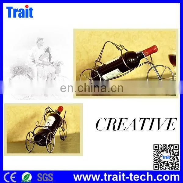 Artwork Fuuny Gold Bronze Cast Iron Tricycle Style Red Wine Rack Wine Holder