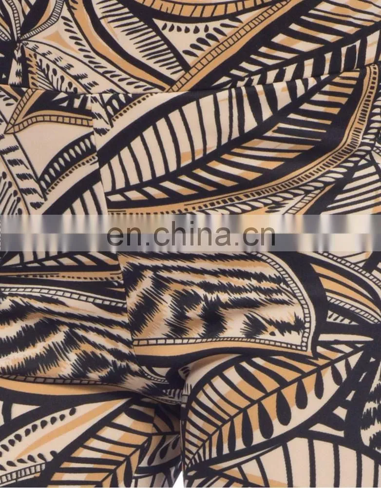 High Quality Custom Made Jogging Pants Retro Leaves Print Legging