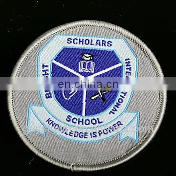 wholesale custom private woven embroidery school uniform logo name badge