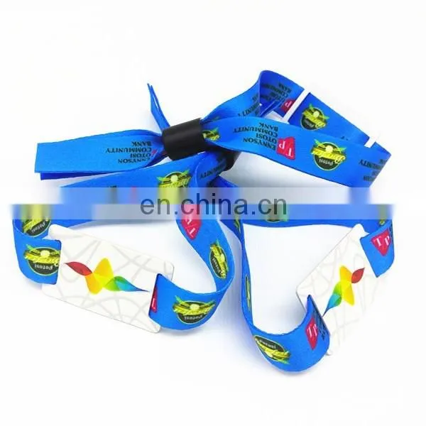eco-friendly polyester cheap event rfid wristbands with clip for festival