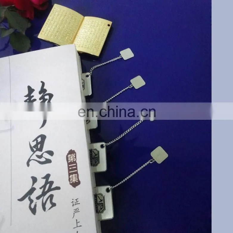 brass material etching crafts custom metal bookmark