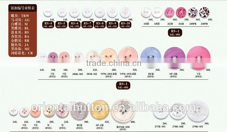 high end printing color stripe mother of pearl button for shirts