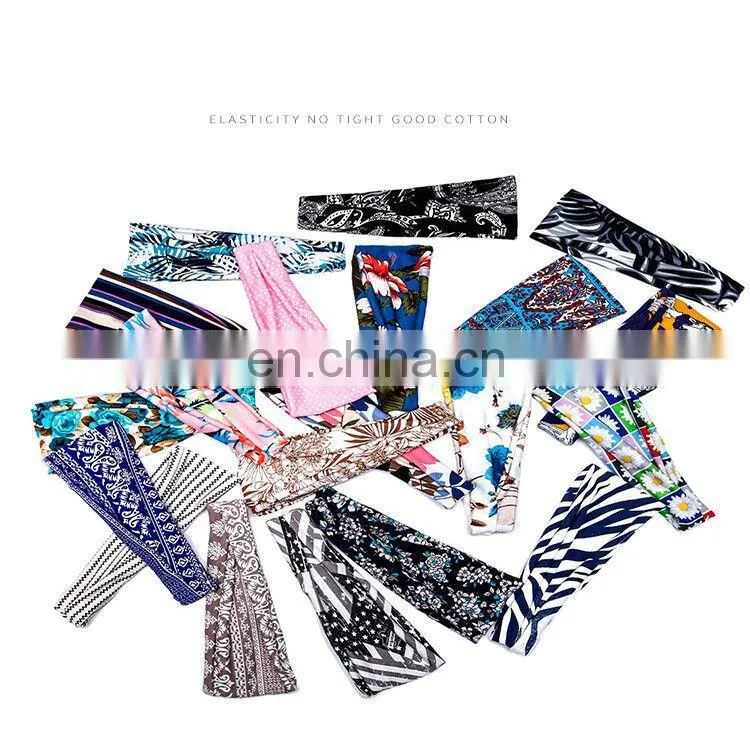 Cheap Custom Sublimation Headband Solid Twist Elastic Hairbands With Button