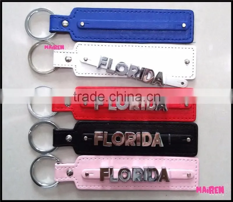 2016 new products leather key chain New York Florida souvenir keychain