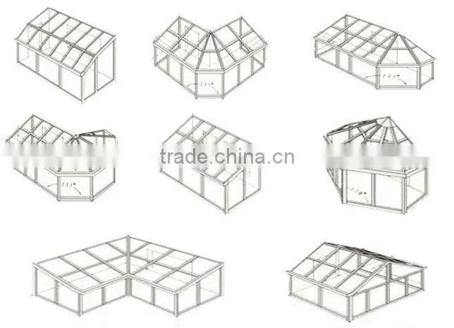 aluminium terrace glass sunroom modern style for house