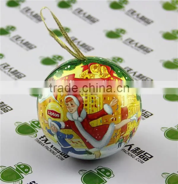 Metal Tin Can Ball Shape Tin Case Chocolate Gift Box