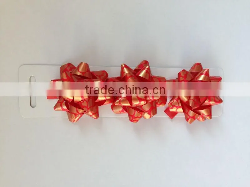 2015 Wholesale Christmas Decoration Star Bows with one pcs on paper card
