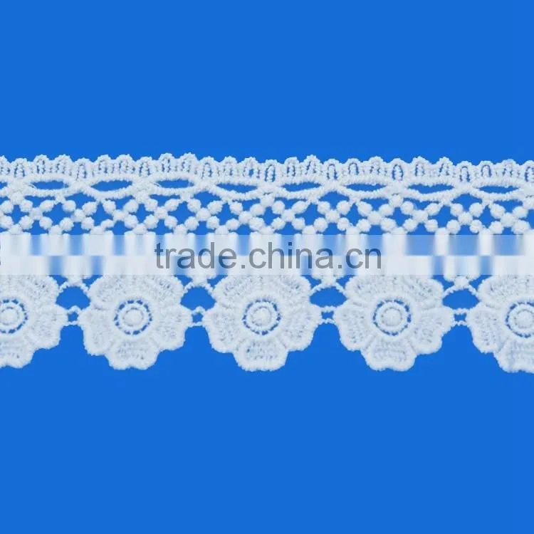 Top beautiful eyelash decorative lace trimming white lace blouses for women crochet lace