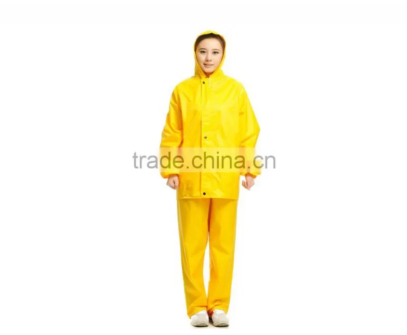 YANLI 100%waterproof,high quality yellow pvc vinyl raincoat