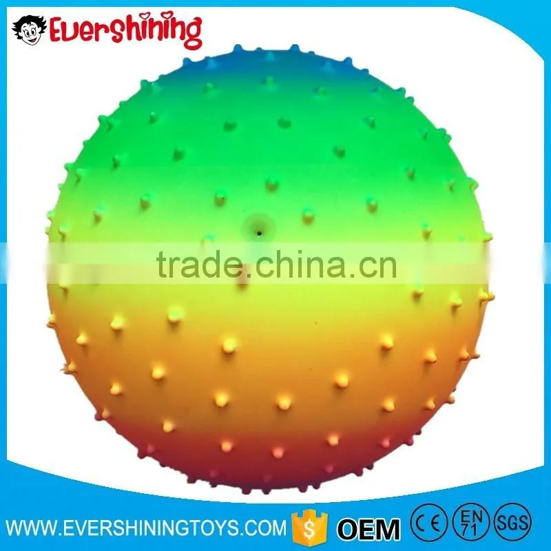 phthalate free rainbow inflatable beach ball /massage ball