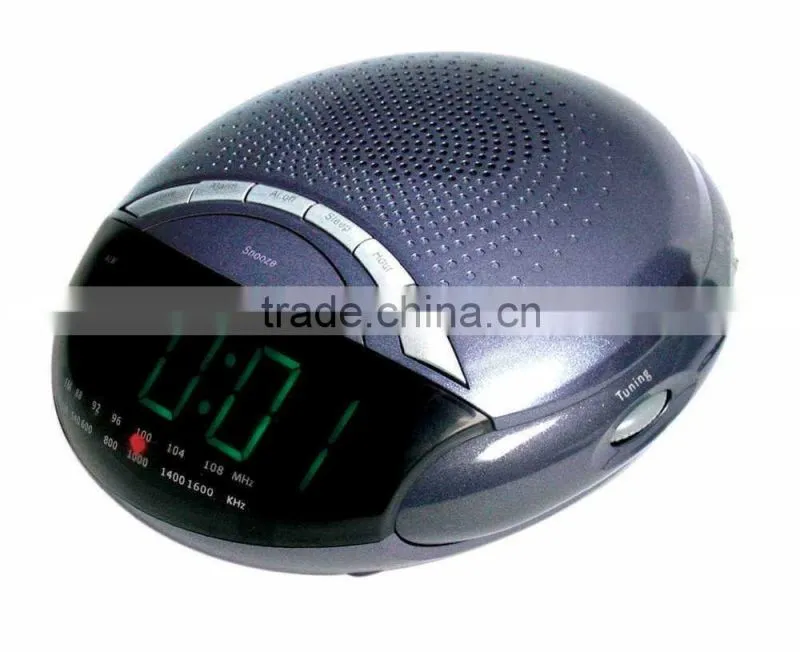 Round Shape LED Digital Display AM FM PLL Alarm Clock Radio