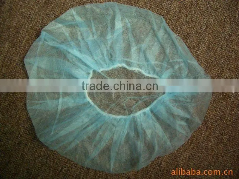 21" PP non woven 10gsm Bouffant Caps round caps white blue green orange pink colorful latex free elastic