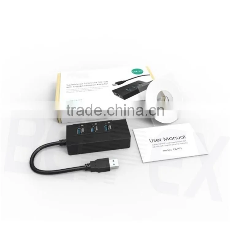 Hot Plug USB-C to RJ45 3.0 USB Port Power Powerline Adapter Hub