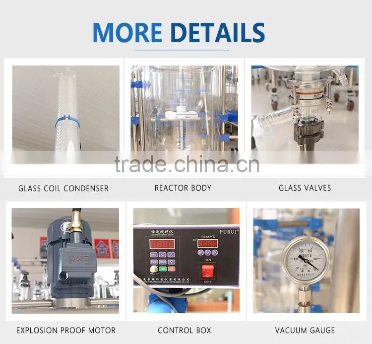 laboratory chemical standard jacketed glass reactor
