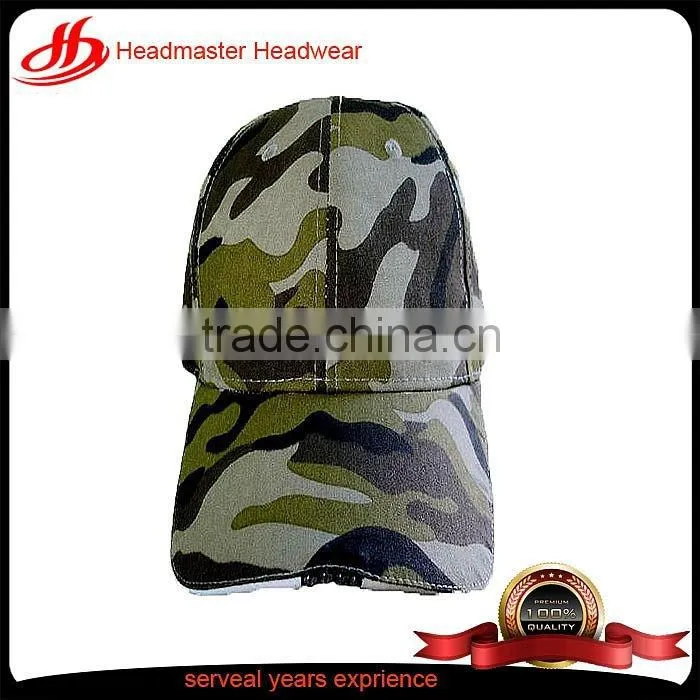 Fashion 6 panel LED light camo baseball caps