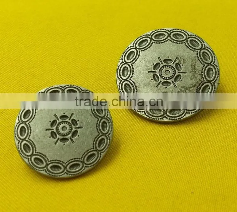 Fancy Sew-on Metal Shank Button For Jacket --- MJ2083