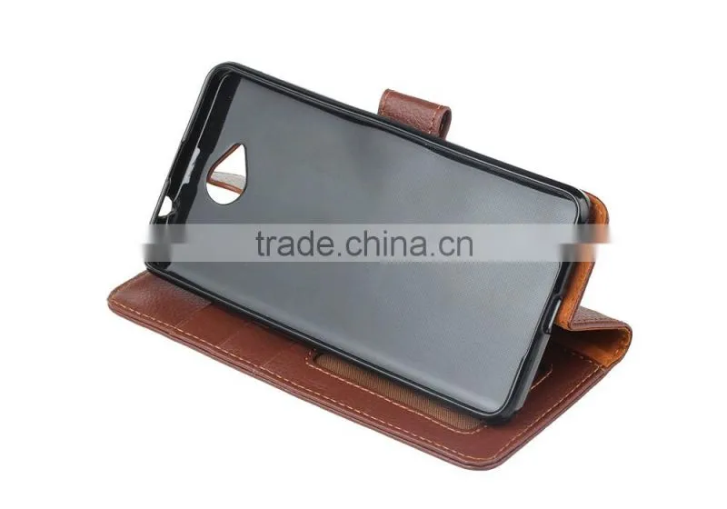 Luxury Litchi Grain Case for NOKIA 650 PU Leather Wallet Cover with Card Holder Stand Case TB-0096