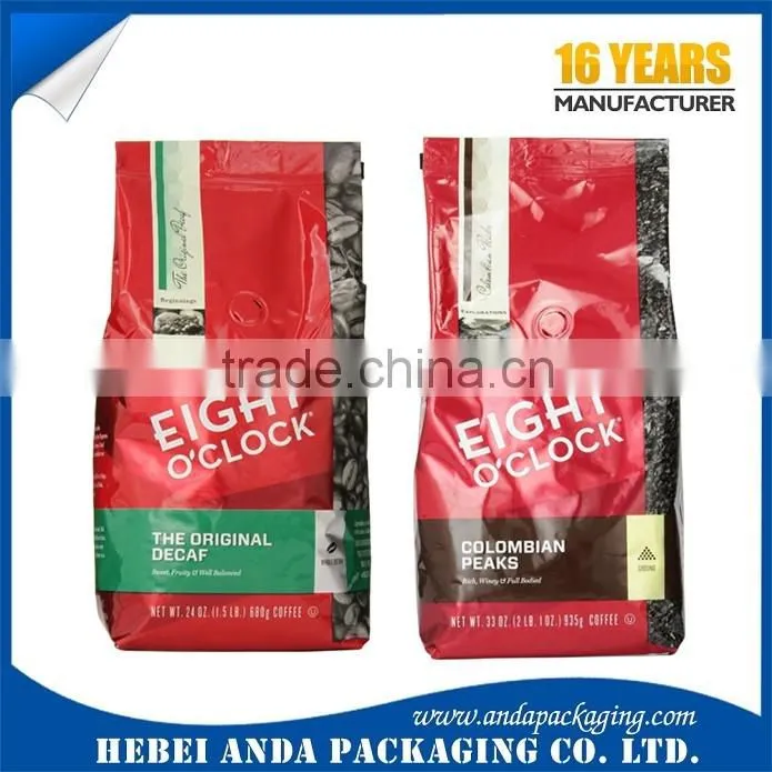 Gravure Printing Glossy Coffee Wrapper/Coffee Bean Packaging Bags/ Aluminum Foil Stand up Pouch for Drip Coffee Bag