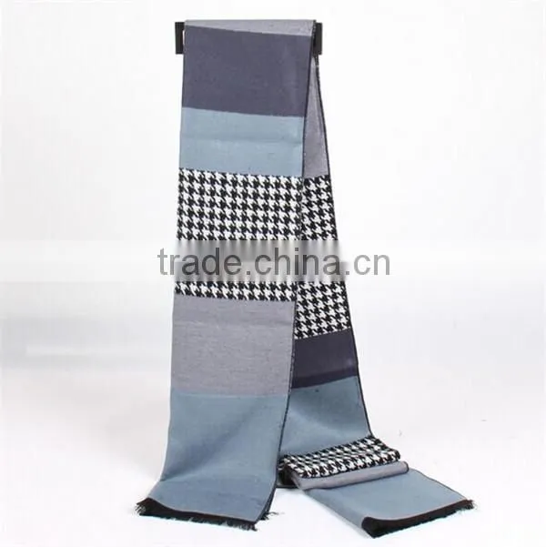 2015 new quality men fleece plaid long blanket scarf