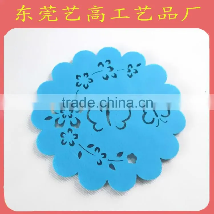 Hollow soft pvc 2d cup coaster for home decor
