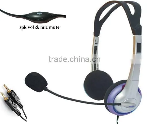Monaural 3.5mm call center computer headphone with mic PC-69vcmute