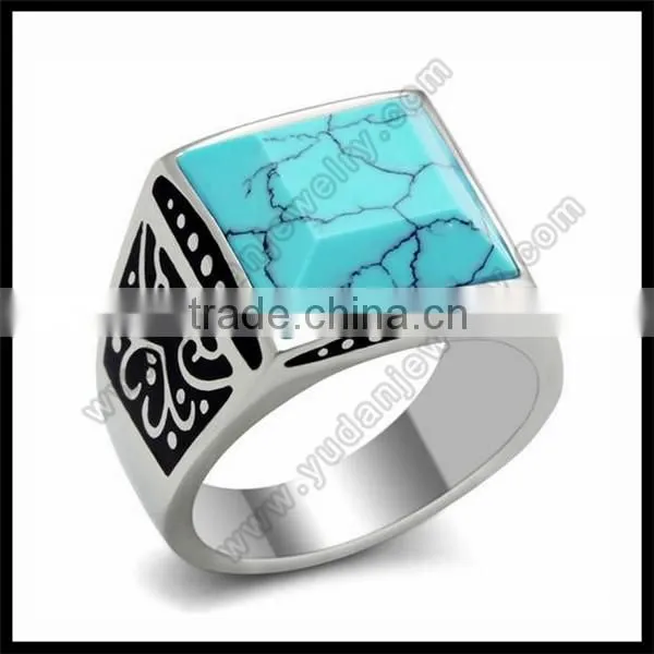 China factory custom made big turquoise ring online