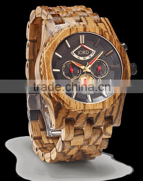 2016 Wood Multipurpose Men Watch Natural Wooden Wristwatch
