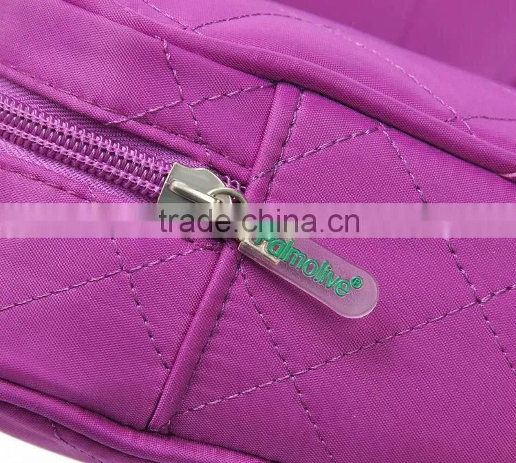 Nylon quilted cosmetic travel bag