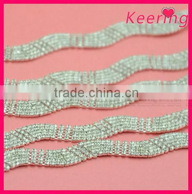 wholesale 5 rows crystal rhinestone bridal chain trimming WRC-238