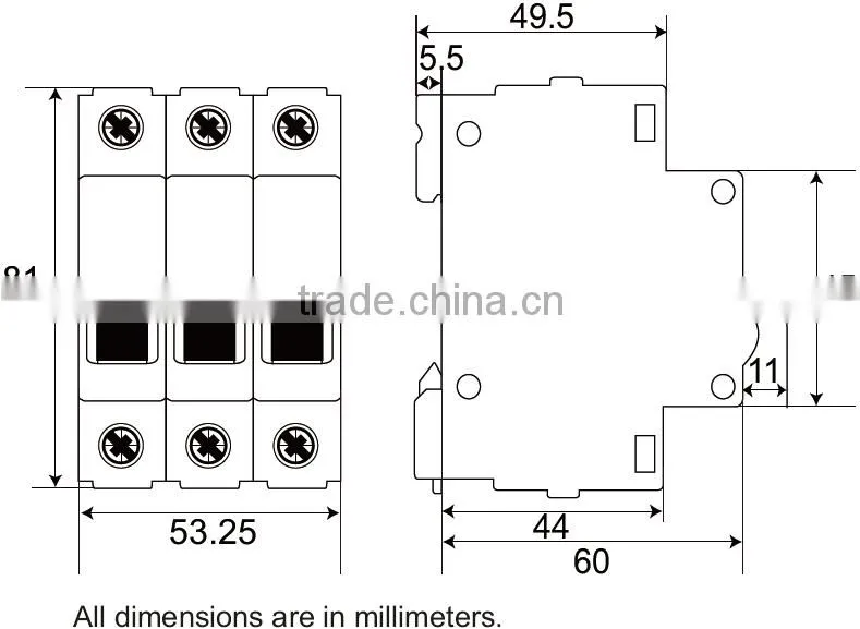 6-63A 3 Pole 6Ka mcb electrical mcb