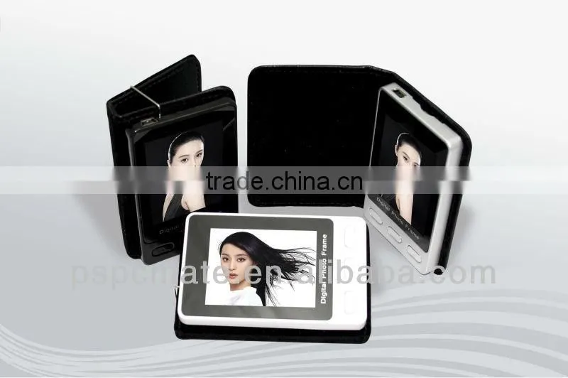 mini portable birthday gift digital photo frame with leather cover