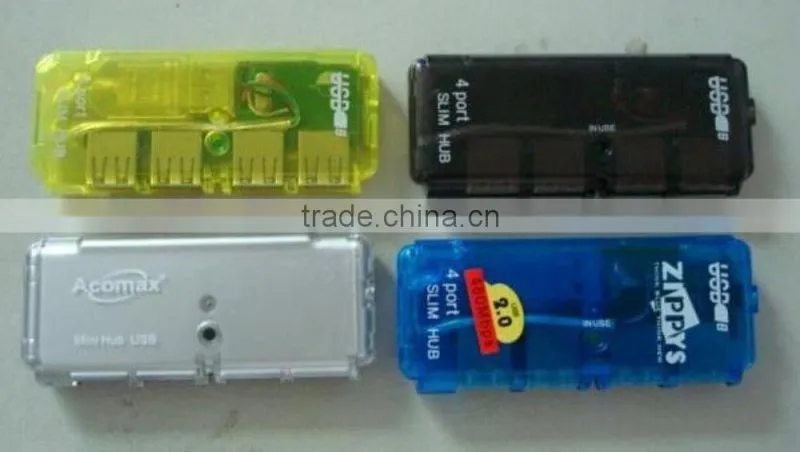 China Export Portable Novelty Slim USB 2.0 Hub 4 port With Short hide cable