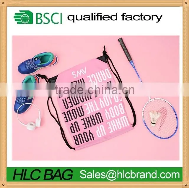 Customized Logo Branded Promotional Drawstring Bag with leather