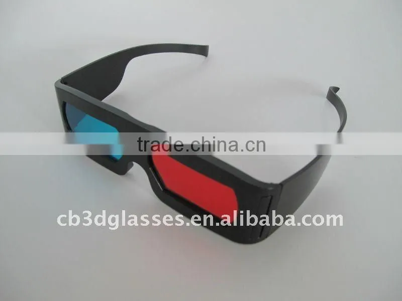 newest green-magenta 3d plastic glasses without frame