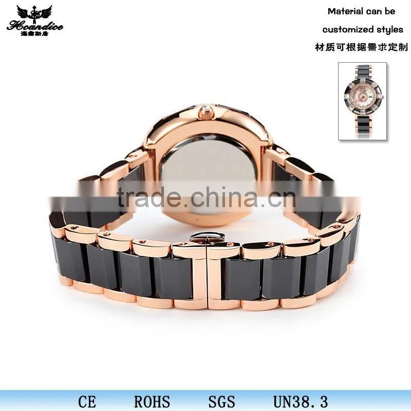 Fashion Black and white Ceramic Quartz Analog Watch for women
