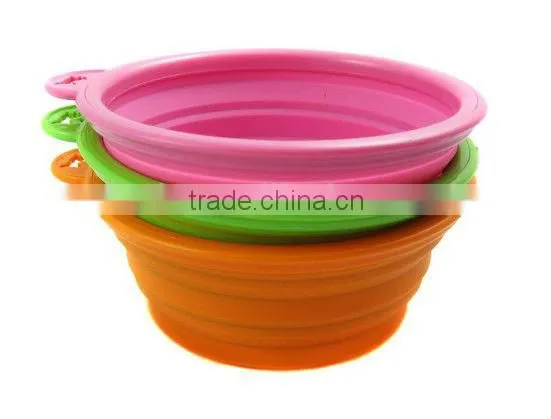 Foldable Silicone Pet Travel Bowl with Lid