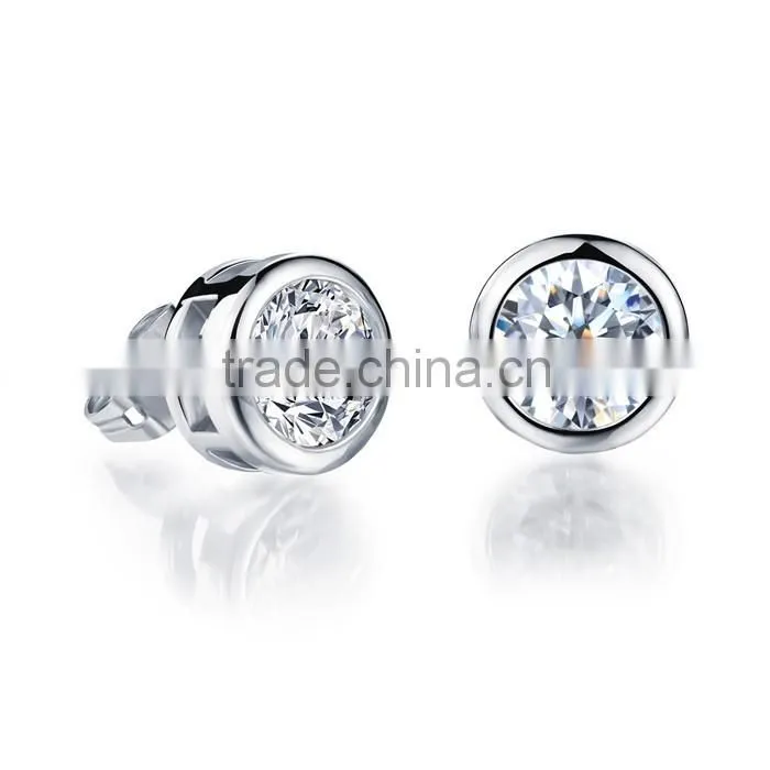 2016 design round cubic zircon copper women earring