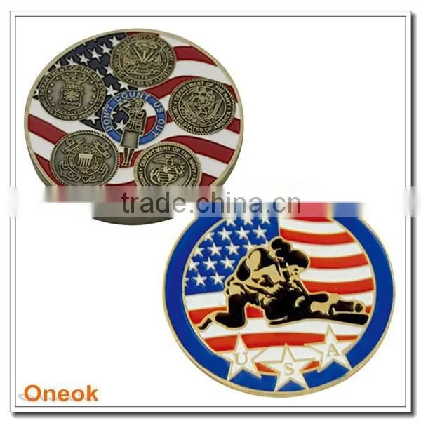 Cheap Enameled Antique Souvenir Metal Coin