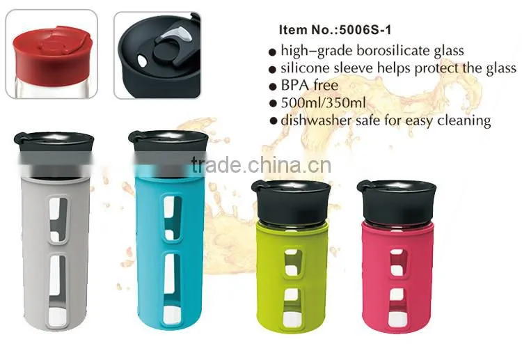 Silicone Sleeve High-grade Borosilicate Glass Bottle