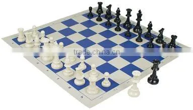 chess set with piece+bord+clock+bag