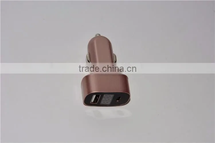 2 ports Plastic USB-C Car Charger