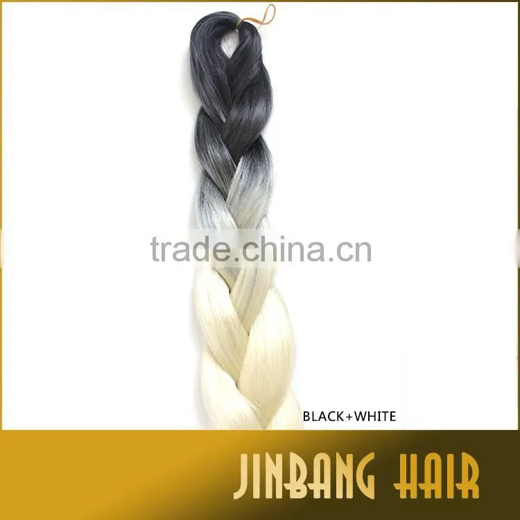 1B/Blonde Two Tone Ombre Braiding Hair Large Stock 100gram Ultra Braid Hair Extension