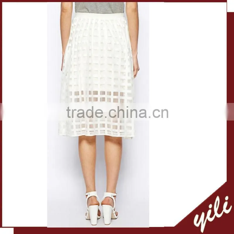 New fashion wholesale long skirts for women organza fabric 2014