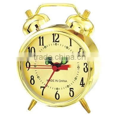 metal case mechanical alarm clock, wind up movement