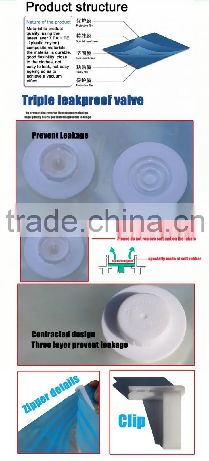 newest plastic vacuum tote bag for bedding