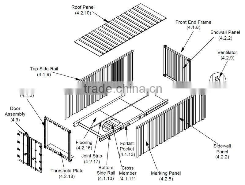 Shipping Container Door with lock,rubber seal and hinge