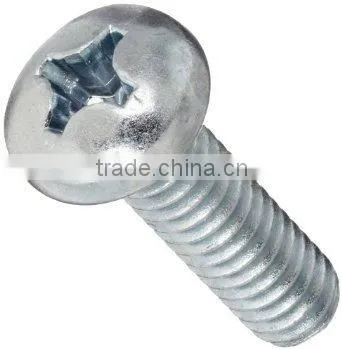 Galvanized Blue Zinc Plated Full Threaded Phillips Pan Head Machine Screw With Different Size Are Avaliable