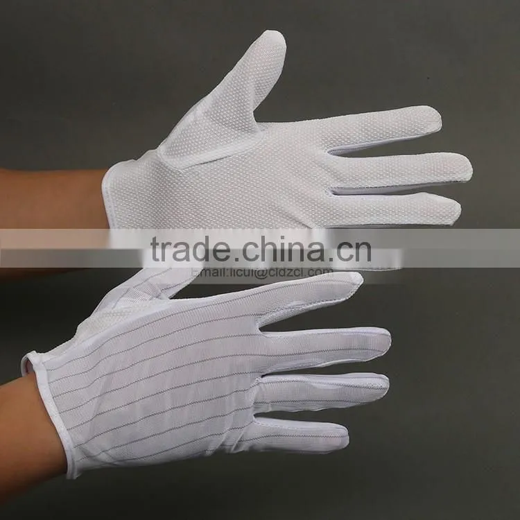 Electronic Work Anti Static Esd Glove With PVC Dot Coated
