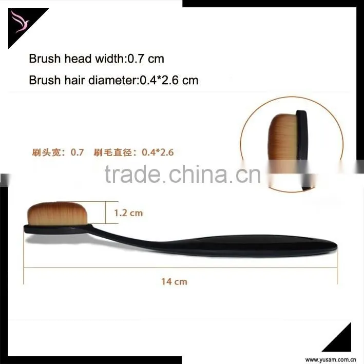 Oval cosmetic tooth brush makeup brush set